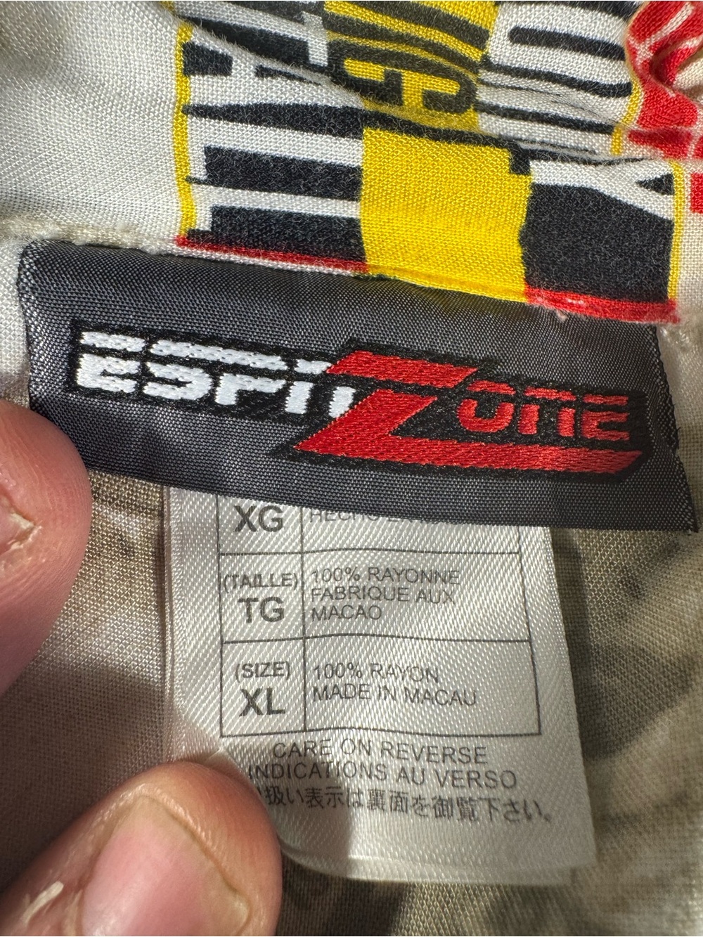 Esprit Short-Sleeve Button-Down Shirt in Black, Red & Yellow